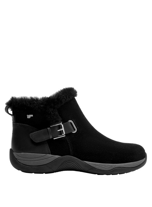 Botín negro de mujer, estilo casual chic, diseñado para libertad de movimiento.