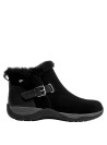 Calzado cómodo negro de cuero para mujer, perfecto para jeans y vestidos.