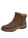 Botín café de cuero para mujer, estilo casual, ideal para actividades diarias.