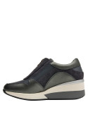 zapatillas de cuña azul para mujer, estilo casual, ideal para uso diario.