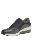 zapatillas de cuña azul para mujer, estilo casual, ideal para uso diario.