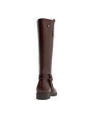 Bota café mujer casual con taco plano de 2.5 cm, perfecta para largas caminatas.