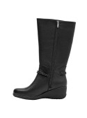 Calzado casual negro para mujer, taco bloque de 5.5 cm, perfecto para el día a día.