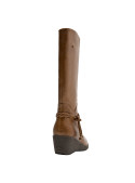 calzado casual de mujer en color camel, taco bloque de 5.5 cm, estabilidad