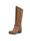 botas de cuero camel para mujer, estilo casual, ideal para uso diario