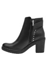 botín negro cuero mujer taco bloque 8 cm para comodidad