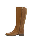 Bota de mujer camel de cuero, estilo casual, ideal para uso diario.