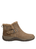 Botín taupe de mujer, estilo casual, con forro de chiporro para mayor calidez en invierno.