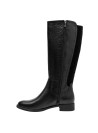 Bota casual negra para mujer, con tacón plano de 2.5 cm, perfecta para el día a día.