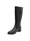 Bota cuero negro mujer estilo casual, ideal para actividades urbanas y comodidad diaria.