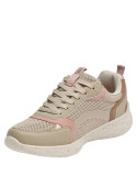Zapatillas taupe casual mujer, diseño textil ligero, ideal para actividades diarias.