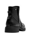 Botín de cuero negro para mujer, diseño urbano, perfecto para el día a día y ocasiones informales.