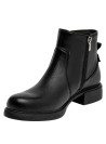 Calzado negro de mujer en cuero, estilo casual, recomendado para un look elegante y cómodo.