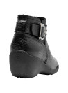 calzado negro de cuero para mujer, diseño anatómico y punta redonda