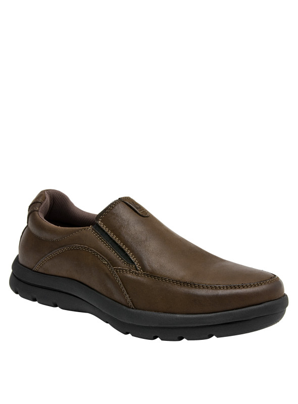 Zapatos casuales de cuero café para hombre, recomendados para un look urbano.