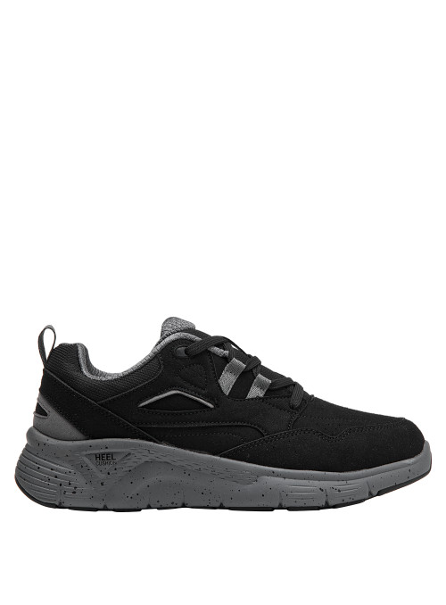 Zapatillas de hombre en color negro, perfectas para combinar con jeans y camisetas casuales.
