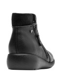 Botín negro de cuero para mujer, diseño anatómico, perfecto para el uso diario.