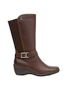 elegantes botas de mujer color café, con cuña de 4 cm, perfectas para un look casual y urbano.