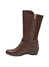 botas de mujer color café, diseño anatómico y cuña de 4 cm, perfectas para el uso diario.