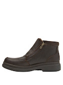 botines de cuero café para hombre, estilo casual, cremallera lateral, look urbano, ideal con jeans