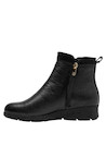 Botines de cuero negro para mujer, diseño anatómico ideal para actividades diarias y frescura.