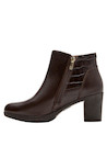 botines de mujer en color moro, estilo casual, con taco bloque de 7 cm para mayor comodidad