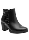 Botines de mujer en negro, estilo casual, adecuados para diversas ocasiones.
