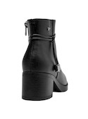 Calzado negro para mujer, botines de taco bloque, perfecto para salidas informales.