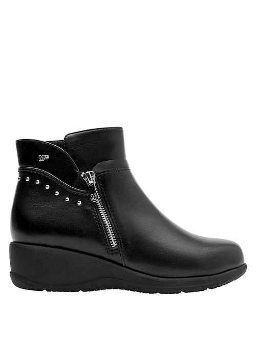 Botines de cuña negros para mujer, estilo casual, ideales para uso diario.