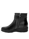 botines de cuña sintéticos negros, diseño moderno, comodidad para el día a día