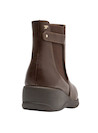 Botines sintéticos café para mujer, confortables y elegantes, recomendados para actividades cotidianas.