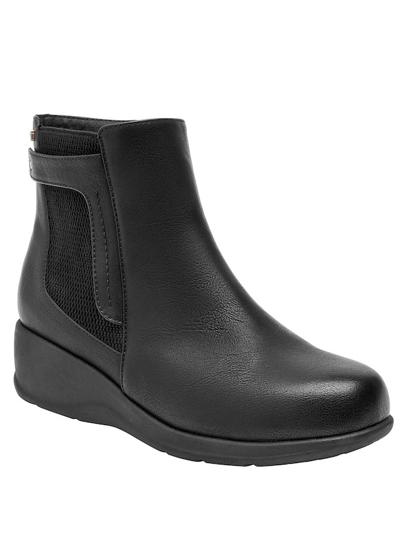 Botines cómodos negros de mujer, estilo casual para actividades diarias.