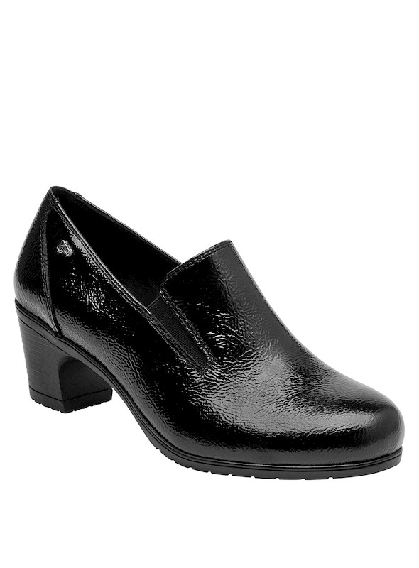 Zapatos de cuero negro para mujer, estilo chic que combina con pantalones y jeans.