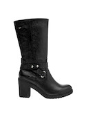 botas de mujer en cuero negro, diseño elegante, recomendadas para eventos informales