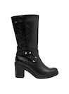 botas de mujer en cuero negro, diseño elegante, recomendadas para eventos informales