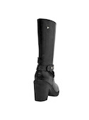 calzado negro de mujer, botas casuales de cuero, perfectas para combinar con jeans