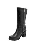 botas de cuero negro para mujer, estilo casual, ideales para uso diario