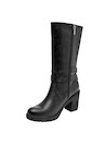 botas de cuero negro para mujer, estilo casual, ideales para uso diario