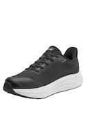 Zapatilla textil negra unisex estilo casual, ideal para actividades diarias y comodidad continua.