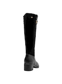 Calzado negro para mujer, botas altas de cuero, perfectas para un look diario y cómodo.