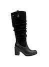 Calzado de cuero negro para mujer, acabado suave, ideal para combinar con vestidos.