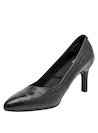 Zapatos de tacón negros para mujer, estilo formal, ideales para ocasiones elegantes.