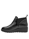 Calzado casual negro de mujer, botines de cuero con diseño elegante y cómodo.
