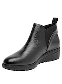 Botines negros con cuña de 5 cm, confort urbano para mujer.