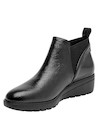 Botines negros con cuña de 5 cm, confort urbano para mujer.