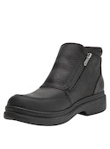 Botines de cuero negro para hombre, estilo casual, ideales para actividades diarias.