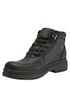 zapatos casuales negros para hombre, con puntera redonda y taco plano