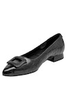 Bailarinas negras formales de cuero para mujer, ideales para uso diario y eventos elegantes.