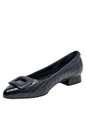 Bailarinas de cuero azul para mujer, estilo formal, ideales para actividades diarias.