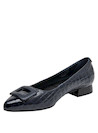 Bailarinas de cuero azul para mujer, estilo formal, ideales para actividades diarias.